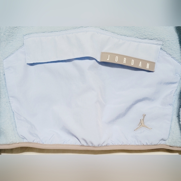 Nike Air Jordan Crop Cozy Fleece Hoodie Baby Blue/Grey Sz S Womem NWT - Picture 4 of 7